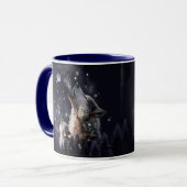 Mug Loup et chiot hurlant sur la lune (Devant gauche)