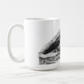 Mug Loup et corbeau - Design noir et blanc (Gauche)