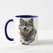 Mug Loup gris à l'aquarelle (Gauche)