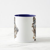 Mug Loup gris à l'aquarelle (Centre)