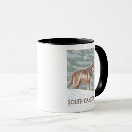 Mug Loup gris debout Dakota du Sud (Devant droit)