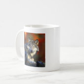 Mug Loup gris, photo numérique d'espèce menacée (Devant gauche)