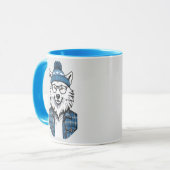 Mug Loup Hivernal Stylisé (Devant gauche)