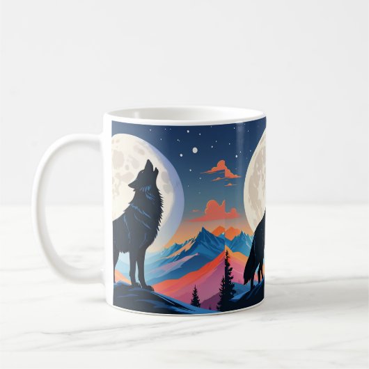 Mug Loup hurlant à la Lune (Gauche)