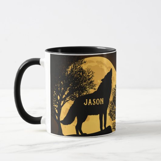 Mug Loup hurlant et Lune (Gauche)