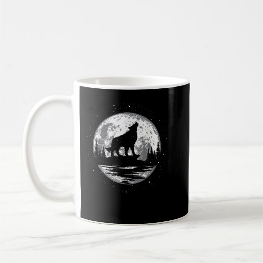 Mug Loup hurlant pour hommes femmes enfants drôle anim (Gauche)