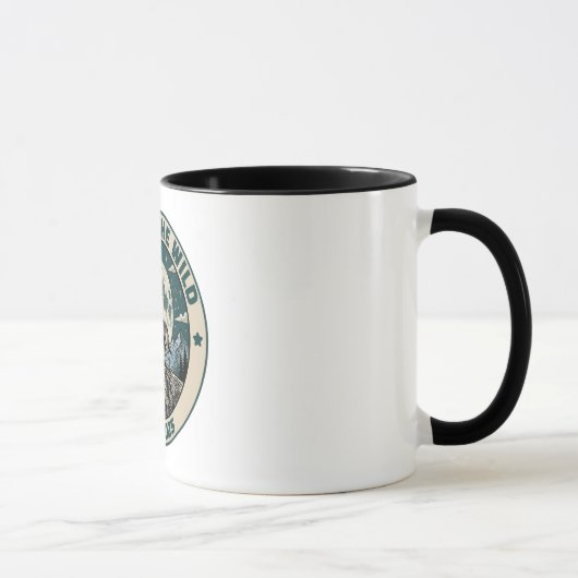 Mug Loup hurlant vintage sous la pleine lune sauvage (Droite)