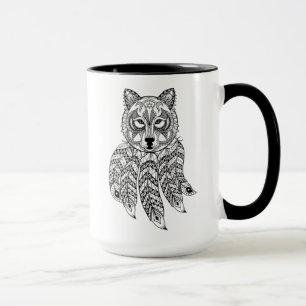 Mug Loup inspiré avec Dreamcatcher