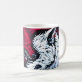 Mug Loup lunaire double sauvage (Devant droit)