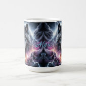 Mug Loup noir avec éclair (Centre)