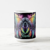 Mug Loup noir avec un catcheur de rêves (Centre)