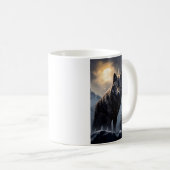 Mug Loup noir dans les montagnes de neige (Devant droit)