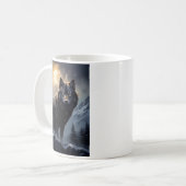 Mug Loup noir dans les montagnes de neige (Devant gauche)