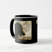 Mug Loup noir dragon celtique entrelacs fantasy (Devant gauche)