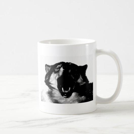 Mug Loup noir et blanc (Droite)