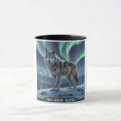 Mug Loup 🐺 ❄️ | Northern Lights Wildlife Art 🌌 (Centre)