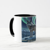 Mug Loup 🐺 ❄️ | Northern Lights Wildlife Art 🌌 (Devant gauche)