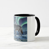 Mug Loup 🐺 ❄️ | Northern Lights Wildlife Art 🌌 (Devant droit)