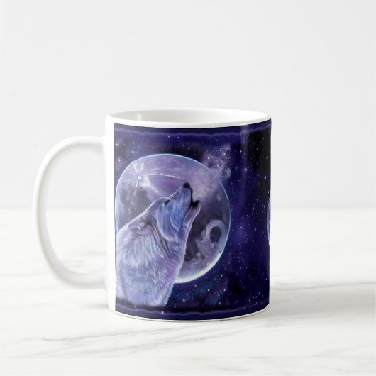 Mug - Loup solitaire - Cadeau Wolf (Gauche)