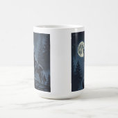 Mug Loup solitaire hurlant à la lune Art de la forêt n (Centre)