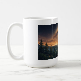 Mug Loup solitaire sous le ciel étoilé de la Voie lact