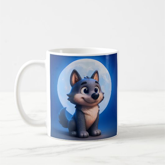 Mug Loup sous la Lune Bleue (Gauche)