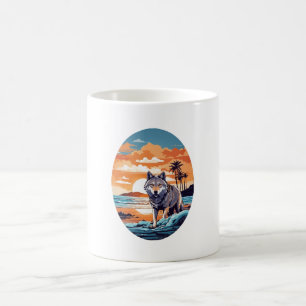 Mug Loup sur la plage