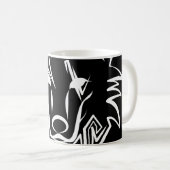 Mug Loup tribal noir et blanc (Devant droit)