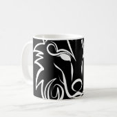 Mug Loup tribal noir et blanc (Devant gauche)