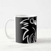 Mug Loup tribal noir et blanc (Gauche)