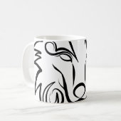 Mug Loup tribal noir et blanc (Devant gauche)