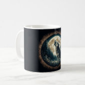 Mug Loup vintage et lune classique (Devant gauche)
