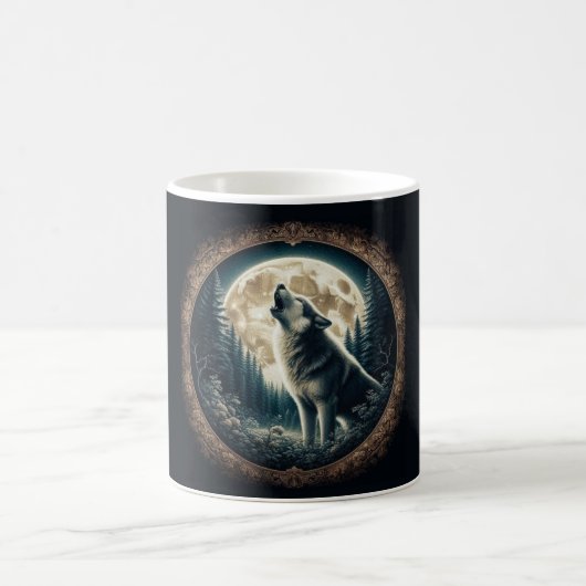 Mug Loup vintage et lune classique (Centre)