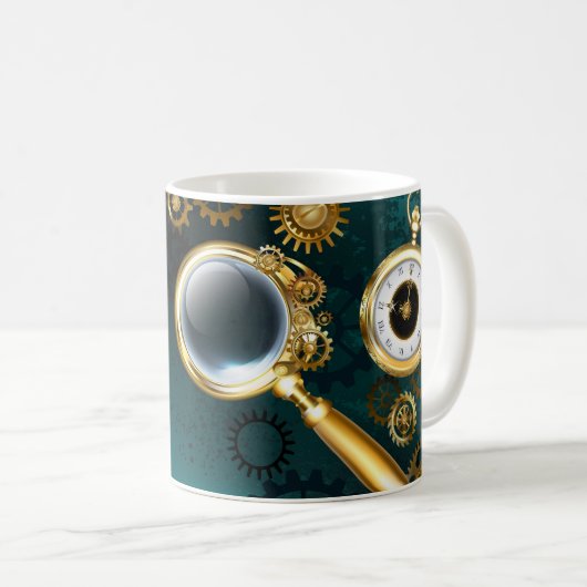 Mug Loupe en style Steampunk (Devant droit)