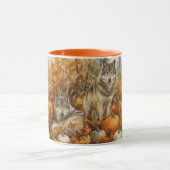 Mug Loups d'automne Faune & Citrouilles Café (Centre)