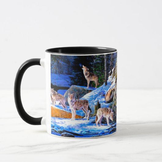 Mug Loups en peinture de neige (Gauche)