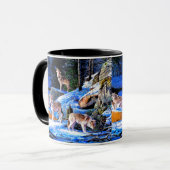 Mug Loups en peinture de neige (Devant gauche)