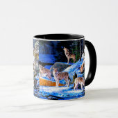 Mug Loups en peinture de neige (Devant droit)
