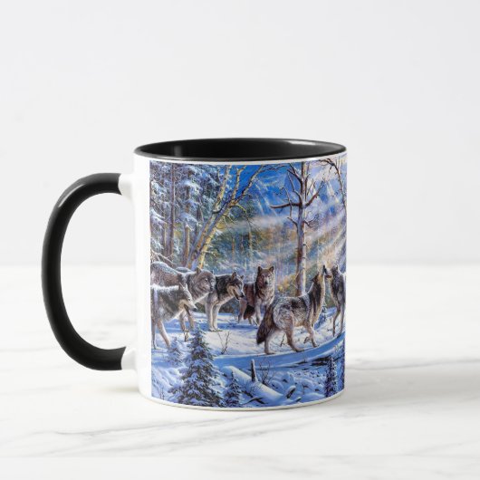 Mug Loups gris peignant (Gauche)