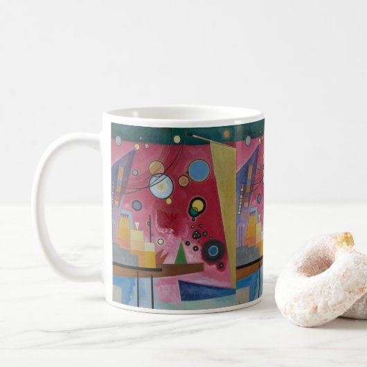 Mug Lourde Rouge par Wassily Kandinsky (Avec donut)