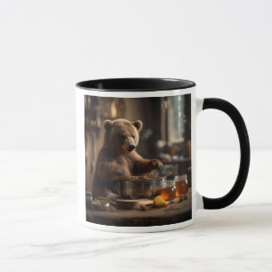 Mug L'ours cuisinier dans ses casseroles.