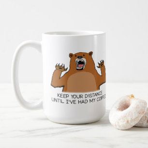 Mug L'ours drôle est féroce avant café