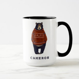 Mug L'ours rouge de chandail de renne ajoutent votre