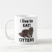 Mug Loutres que j'adore manger Loutres drôles (Gauche)