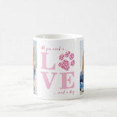 Mug Love & a Dog Custom Pet Photo Pink Valentine's Day (Centre)