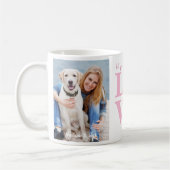 Mug Love & a Dog Custom Pet Photo Pink Valentine's Day (Gauche)