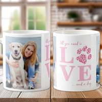 Love & a Dog Custom Pet Photo Pink Valentine's Day