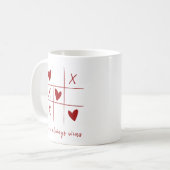 Mug Love Always wins Quote l Red Heart Playful  (Devant gauche)