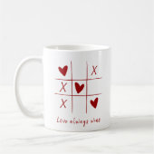Mug Love Always wins Quote l Red Heart Playful  (Gauche)