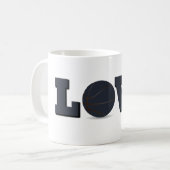 Mug Love basket-ball avec balle bleue (Devant gauche)